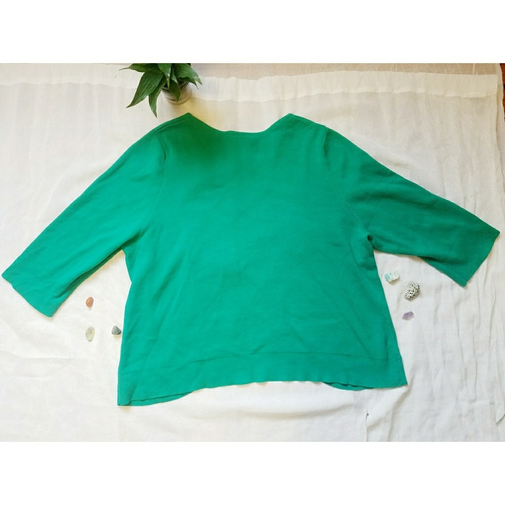 Lane Bryant 18/20 Kelly Green 3/4 Sleeve Cardigan - Picture 3 of 7